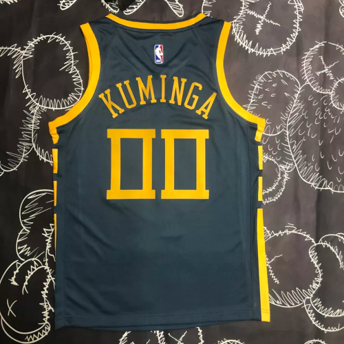 2018 WARRIORS KUMINGA #00 Black Gray Top Quality Hot Pressing NBA Jersey
