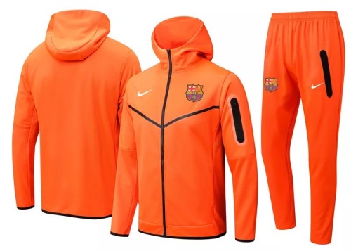 22-23 Barcelona Orange Hoodie Jacket Tracksuit#F409