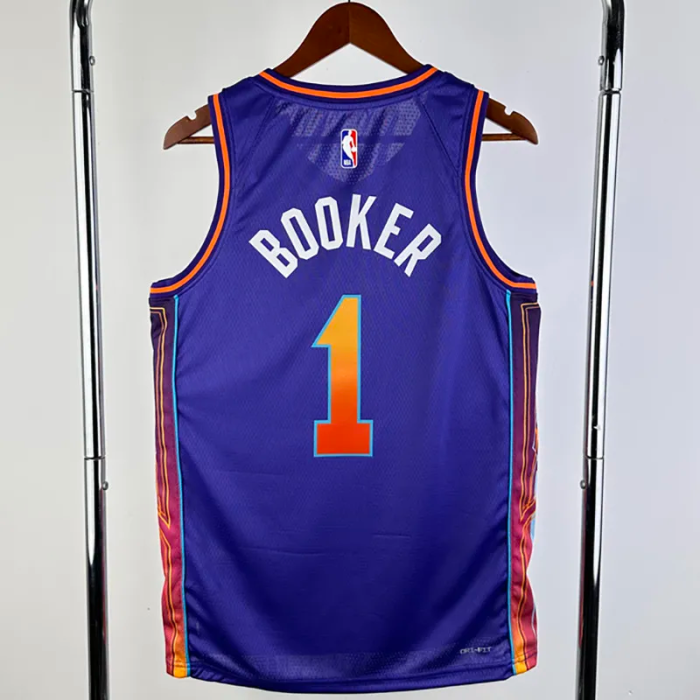 23-24 SUNS BOOKER #1 Purple City Edition Top Quality Hot Pressing NBA Jersey