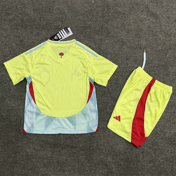 2024 Spain European Cup Away Kids Soccer Jersey