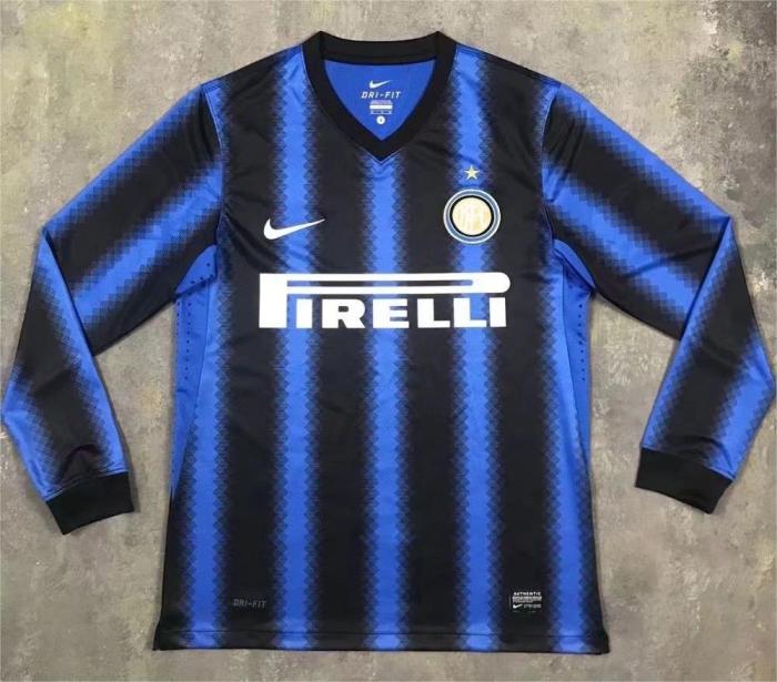 2010-2011 Inter Milan Home Long sleeves Retro Soccer Jersey