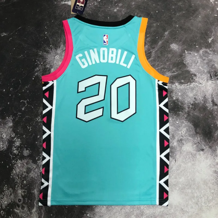 22-23 Sa Spurs GINOBILI #20 Blue City Edition Top Quality Hot Pressing NBA Jersey