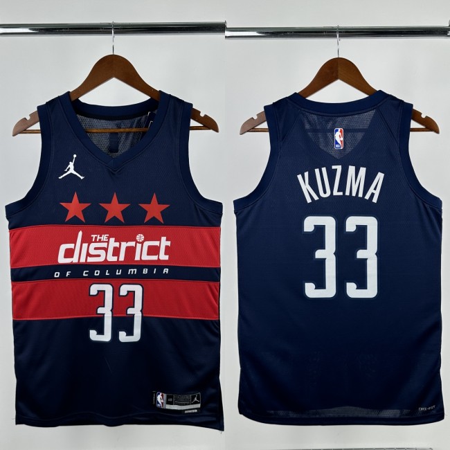 24-25 Wizards KUZMA #33 Royal Blue Top Quality Hot Pressing NBA Jersey (Trapeze Edition)飞人版