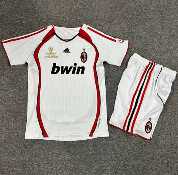 2006-2007 AC Milan Away Retro Kids Soccer Jersey