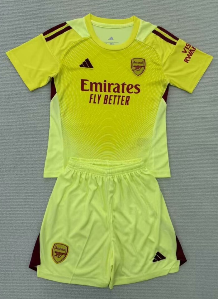 25-26 Arsenal Light Yellow GoalKeeper Adult Suit