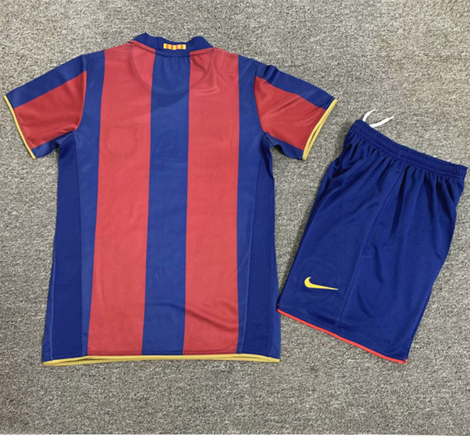 2007-2008 Barcelona Home Retro Kids Soccer Jersey
