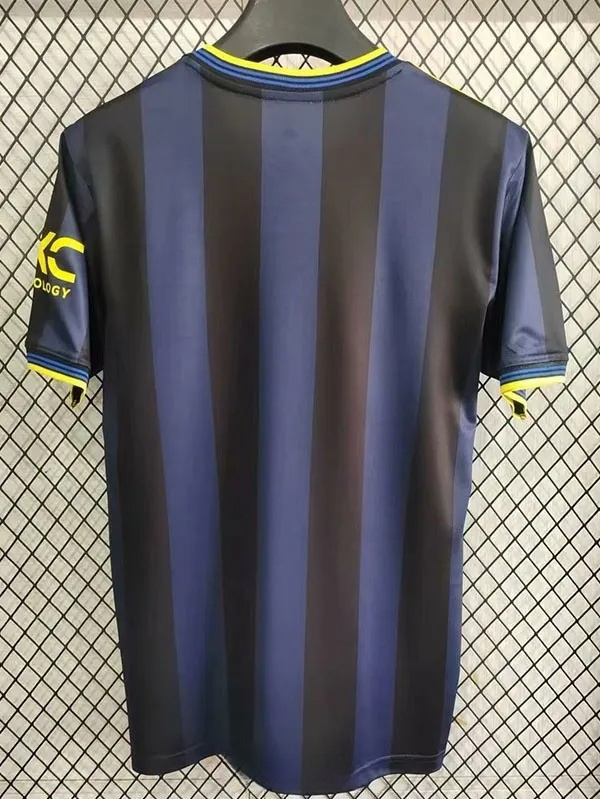 25-26 Manchester United Black Blue Fans Soccer Jersey