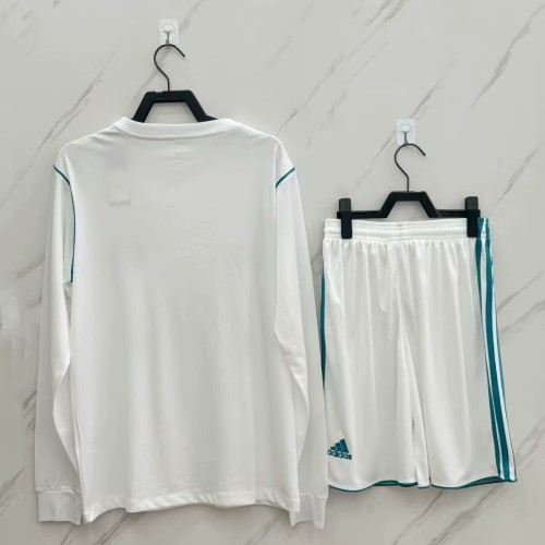 2017-2018 Real Madrid Home Long sleeves Retro Adult Suit