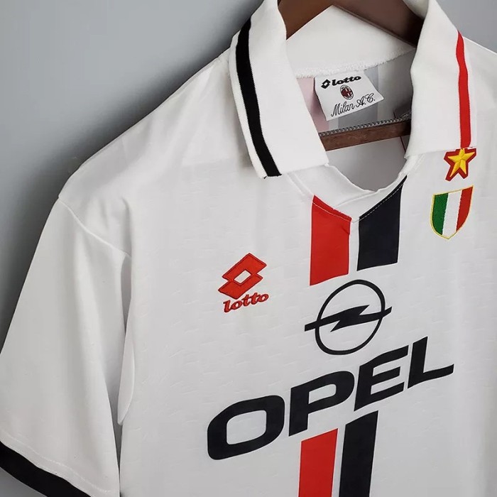 1995-1997 AC Milan Away White Retro Soccer Jersey