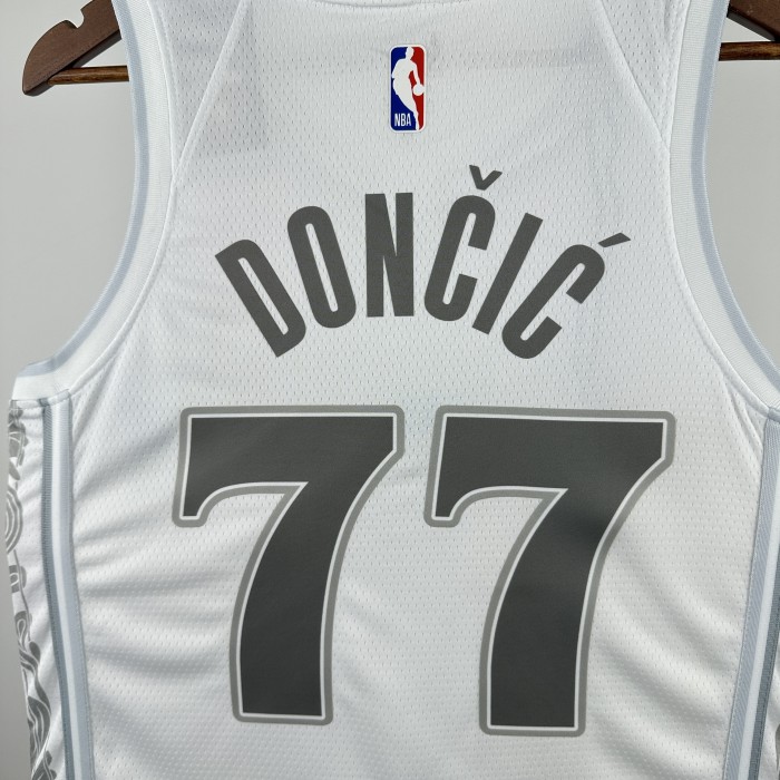 24-25 Dallas Mavericks DONCIC #77 White City Edition Top Quality Hot Pressing NBA Jersey