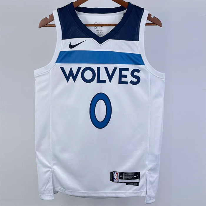 22-23 Timberwolves RUSSELL #0 White Top Quality Hot Pressing NBA Jersey