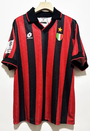 1993-1994 AC Milan UCL Version Retro Soccer Jersey
