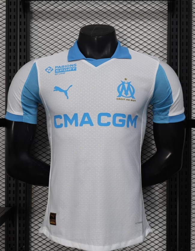 25-26 Marseille Home Player Version Soccer Jersey