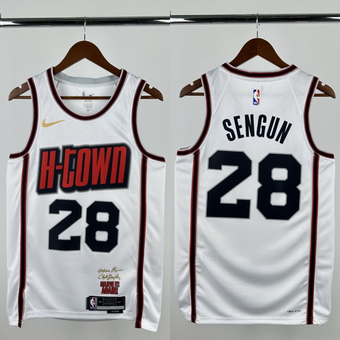 24-25 ROCKETS SENGUN #28 White City Edition Top Quality Hot Pressing NBA Jersey