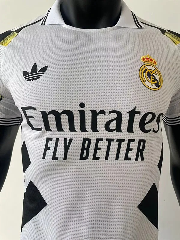 25-26 Real Madrid White Special Edition Player Version Training Shirts 黄袖边