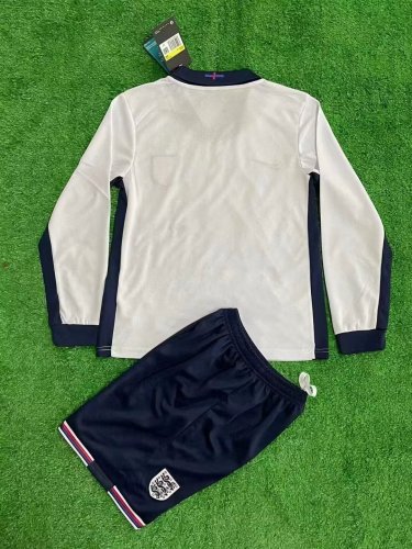 2024 Englande Europe Cup Home Long sleeves Kids Soccer Jersey