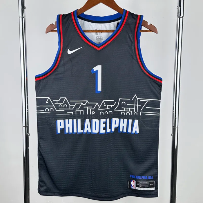 20-21 76ERS HARDEN #1 Black City Edition Top Quality Hot Pressing NBA Jersey