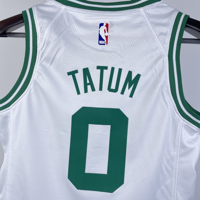 2023 CELTICS TATUM #0 White Top Quality Hot Pressing Kids NBA Jersey