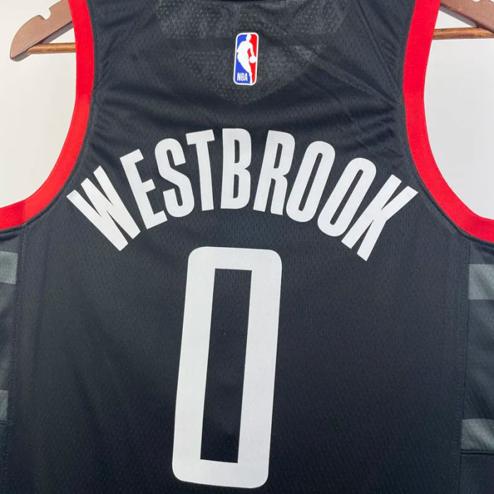 23-24 Rockets WESTBROOK #0 Black Top Quality Hot Pressing NBA Jersey (Trapeze Edition)