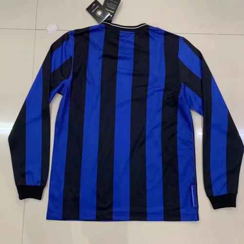 2009-2010 Inter Milan Home Long Sleeve Retro Soccer Jersey (欧冠决赛字)