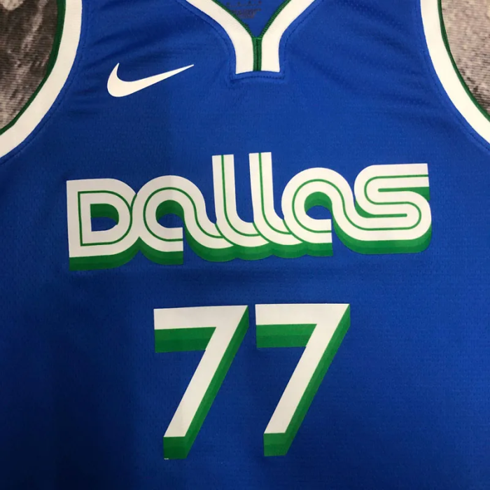 22-23 Dallas Mavericks DoNCIC #77 Blue City Edition Top Quality Hot Pressing NBA Jersey