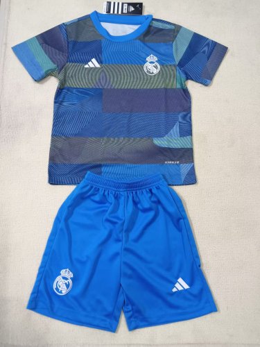 25-26 Real Madrid Grey Blue White Kids Training