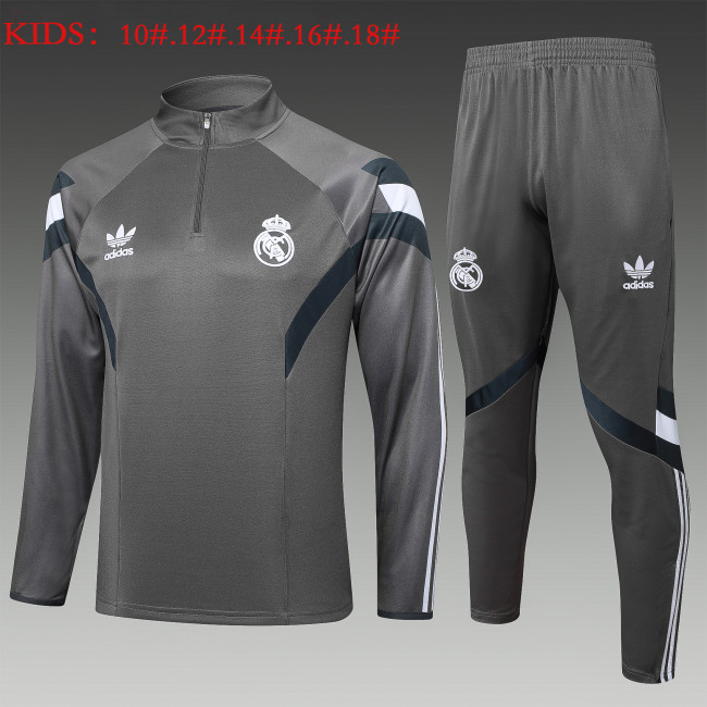 25-26 Real Madrid High Quality Kids Half Pull Tracksuit