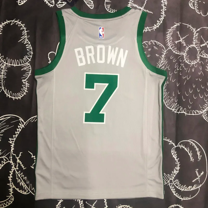 CELTICS BROWN #7 Gray Top Quality Hot Pressing NBA Jersey