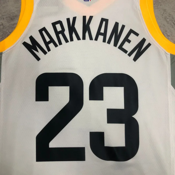 22-23 JAZZ MARKKANEN #23 White Top Quality Hot Pressing NBA Jersey