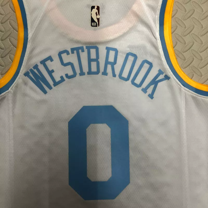 22-23 LAKERS WESTBROOK #0 White Top Quality Hot Pressing NBA Jersey (Retro Logo)
