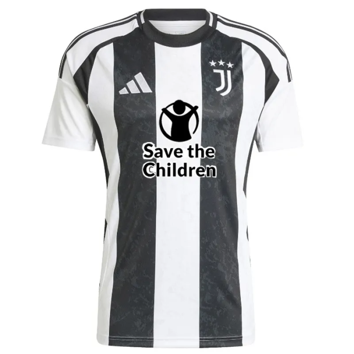 24-25 Juventus Home Fans Soccer Jersey (Print Save The Children)