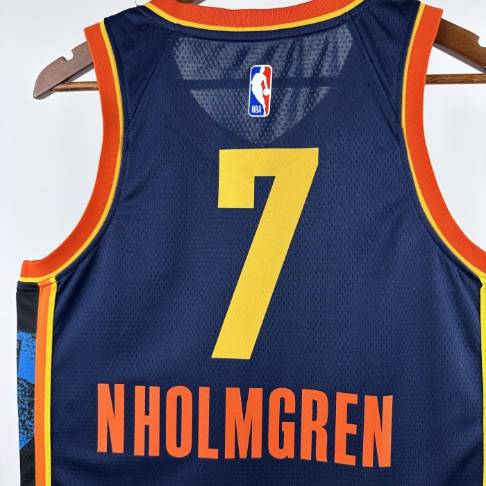 24-25 OKC Thunder NHOLMGREN #7 Black City Edition Top Quality Hot Pressing NBA Jersey