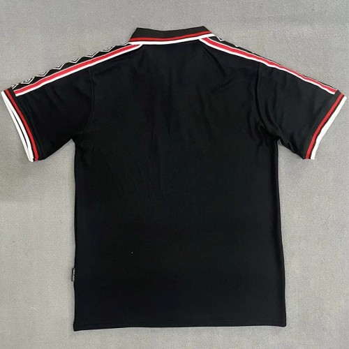 1998 Manchester United Black Retro Edition Polo Short Sleeve