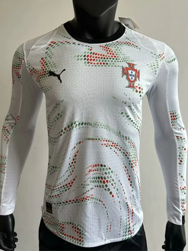 2025 Portugal Away Long Sleeve Player Version Soccer Jersey
