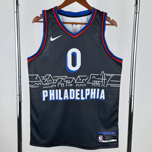 20-21 76ERS MAXEY #0 Black City Edition Top Quality Hot Pressing NBA Jersey