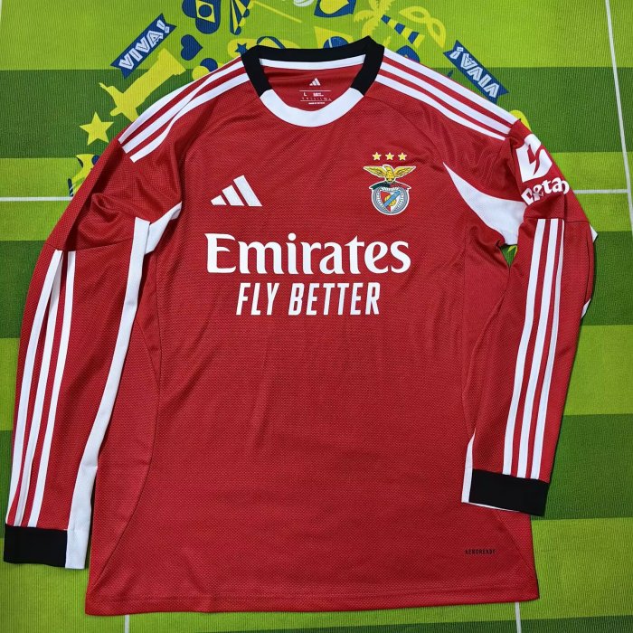25-26 Benfica Home Long sleeves Fans Soccer Jersey