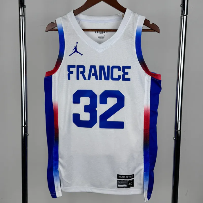2024 Olympic Game France WEMBANYAMA # 32 White Basketball Jersey