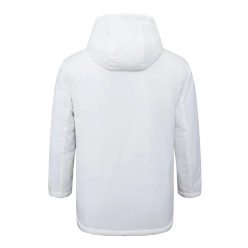 24-25 White Hooded Windbreaker Fabric Cotton Coat 光板