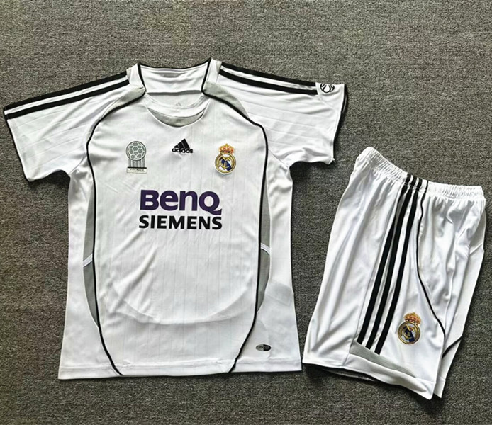 2006-2007 Real Madrid Home Retro Kids Soccer Jersey