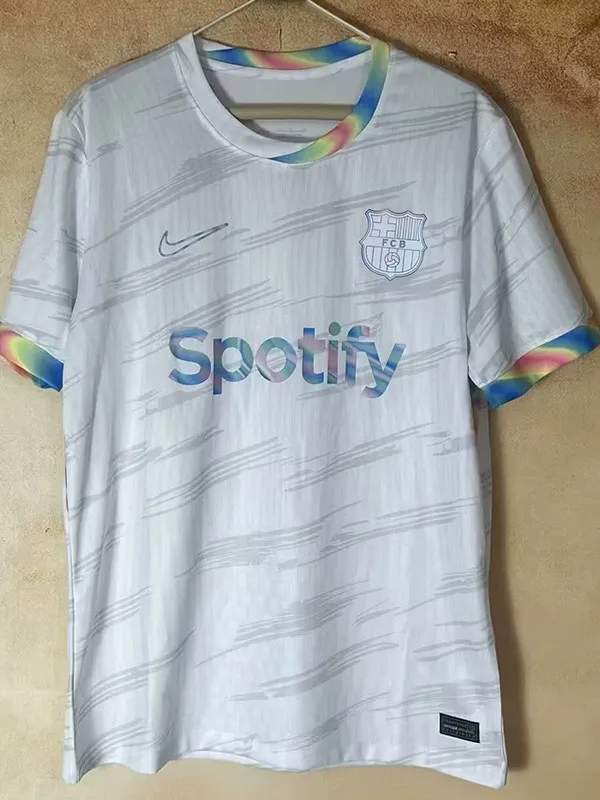 25-26 Barcelona White Special Edition Training Shirts *彩虹