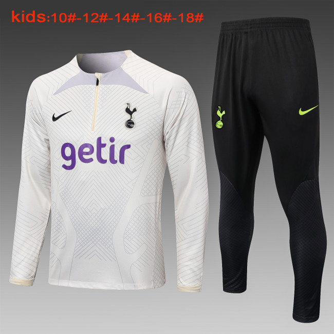23-24 Tottenham Hotspur High Quality Kids Half Pull Tracksuit
