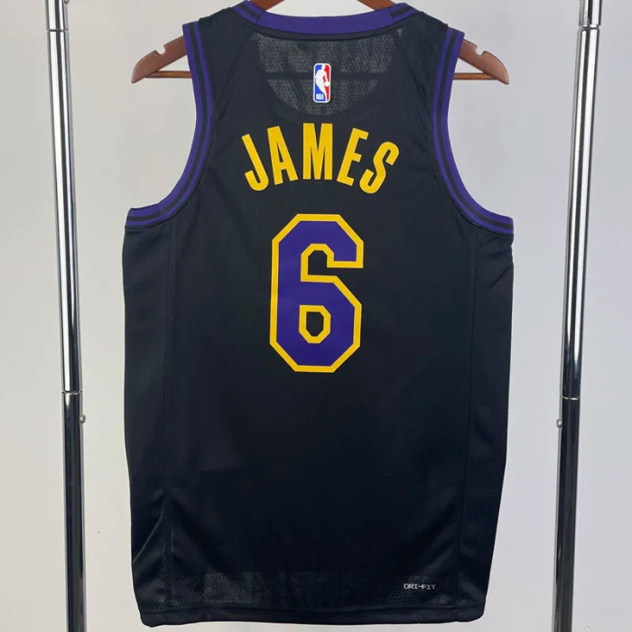23-24 LAKERS JAMES #6 Black City Edition Top Quality Hot Pressing NBA Jersey