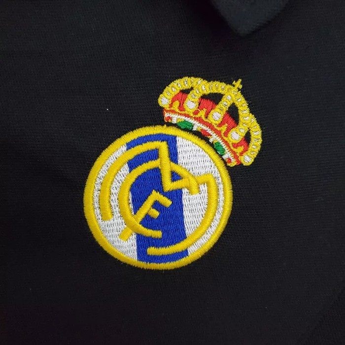 2002 Real Madrid Centenary Away Black Retro Soccer Jersey
