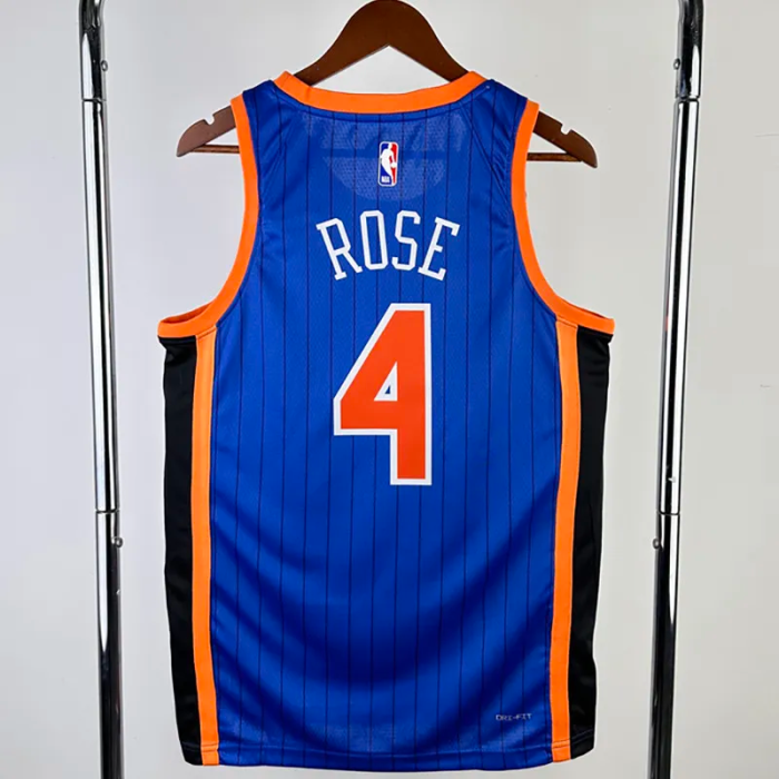23-24 KNICKS ROSE #4 Blue City Edition Top Quality Hot Pressing NBA Jersey