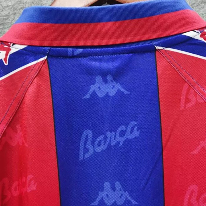 1996-1997 Barcelona Home Long Sleeve Retro Soccer Jersey