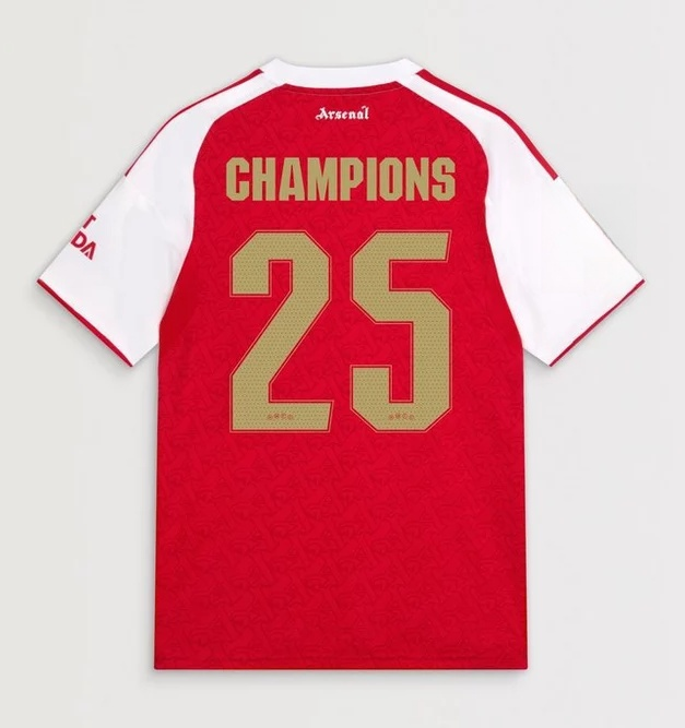 25-26 Arsenal Home Print CHAMPIONS #25 Fans Soccer Jersey