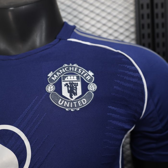 25-26 Manchester United Blue Special Edition Player Version Soccer Jersey