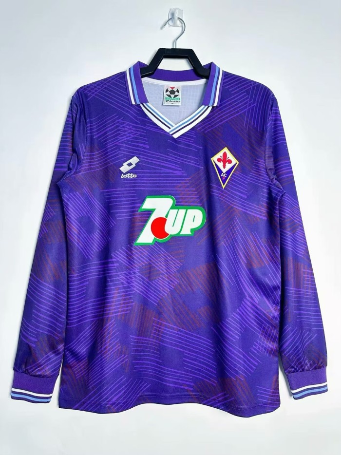 1992-1993 Fiorentina Home Retro Long Sleeve Soccer Jersey
