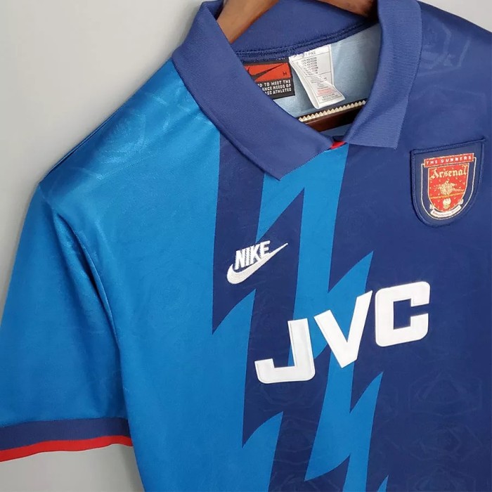 1995-1996 Arsenal Away Blue Retro Soccer Jersey