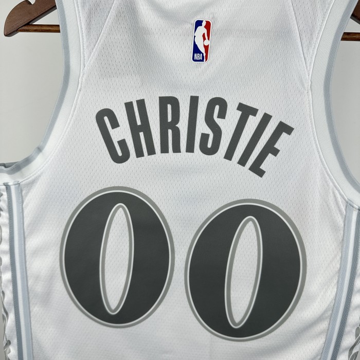 24-25 Dallas Mavericks CHRISTIE #00 White City Edition Top Quality Hot Pressing NBA Jersey
